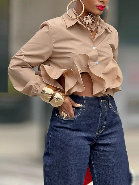 Ruffle Hem Shirt