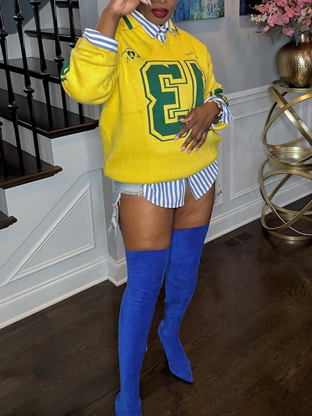 Two-Tone Polo Sweater