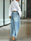 Overlay Wide-Leg Jeans