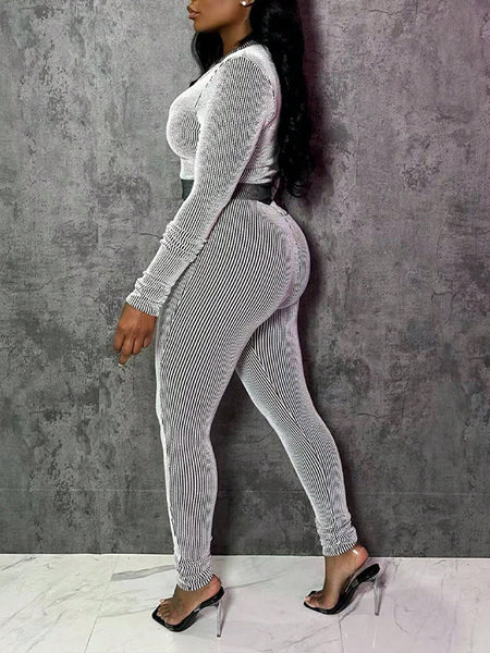 Stripe Zip Top & Pants Set