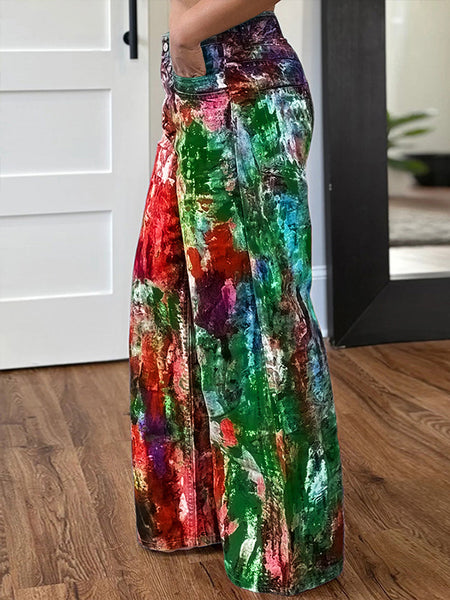 Printed Straight Pants