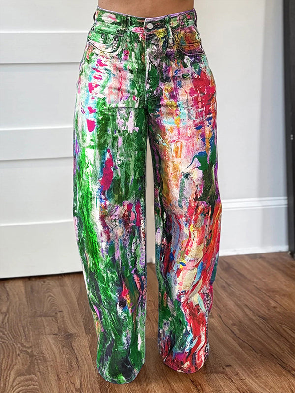 Printed Straight Pants