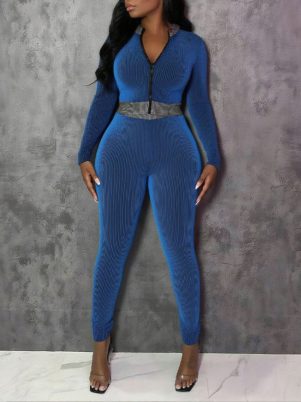 Stripe Zip Top & Pants Set