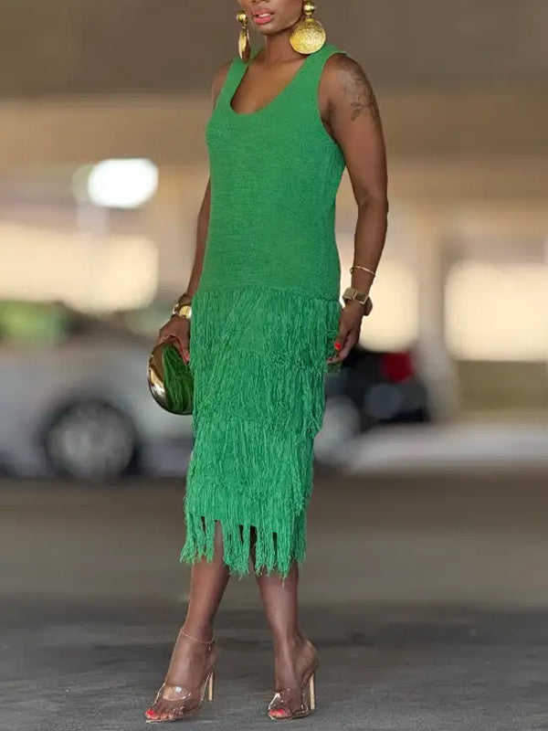 Knit Fringe Dress