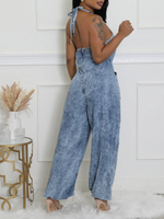 Denim Halter Jumpsuit