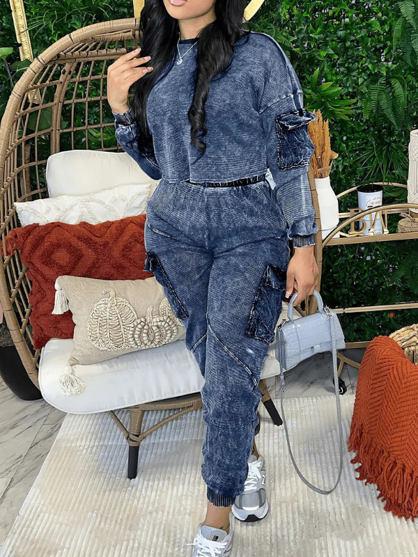 Morchique Solid Patchwork Cargo 2PC Set