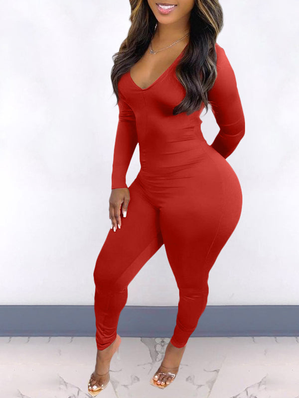 Morchique V-Neck Drawstring Jumpsuit