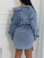 Denim Tied Shirt Dress