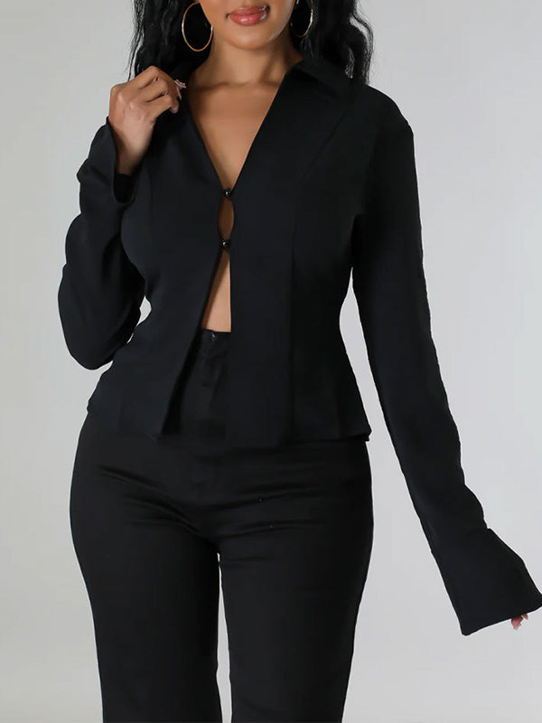 Solid Lace-Up Shirt