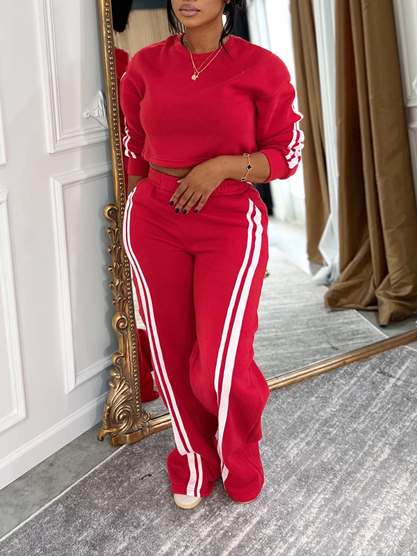 Side-Stripe Sweatshirt & Pants Set