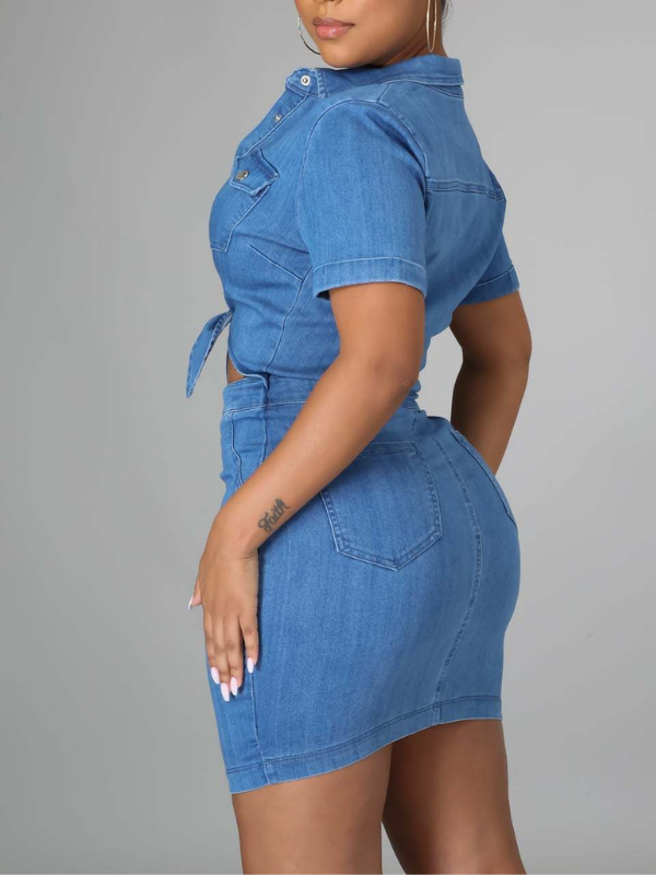 Morchique Denim Cut-out Dress