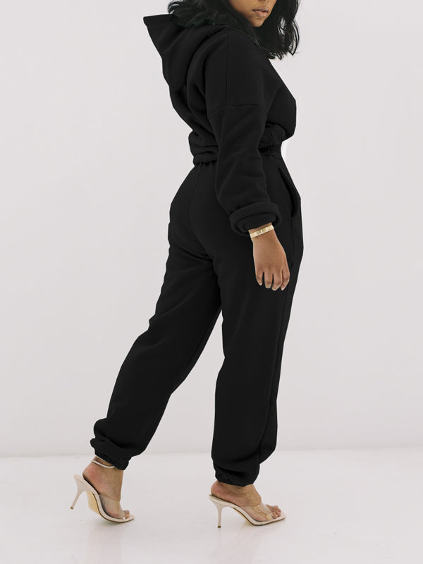 Morchique Solid Hoodie & Pants Set
