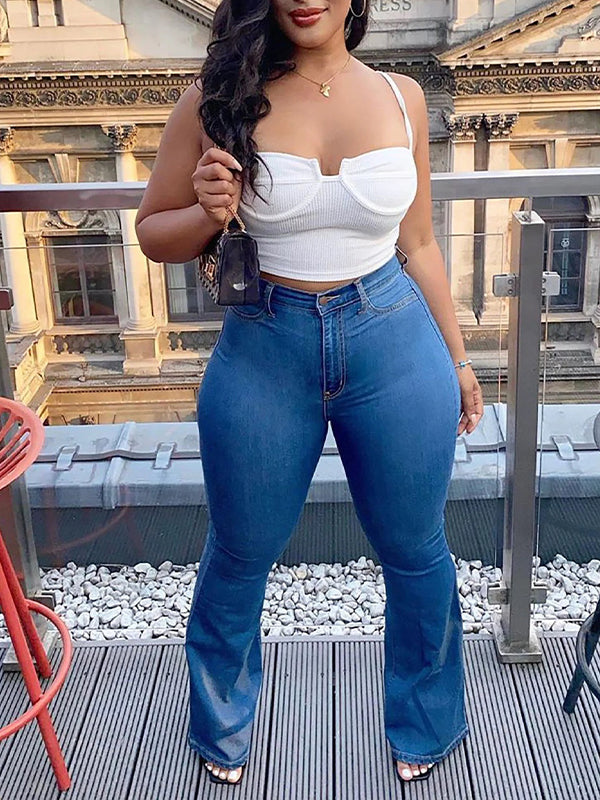 High-Waist Flared Jeans