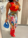 Printed Cropped Pants