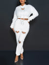 Heart Studded Hoodie & Jogger Pants Set
