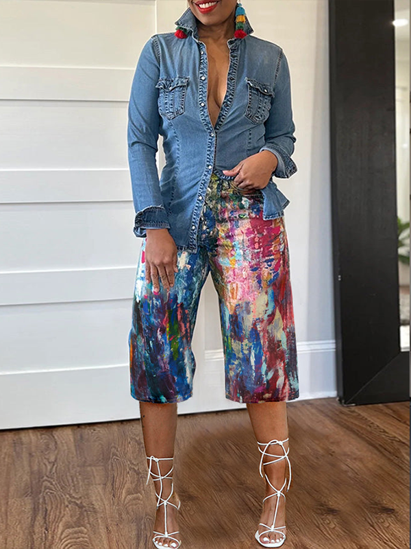 Morchique Printed Crop pants