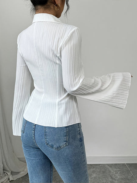 Solid Bell-Sleeve Shirt