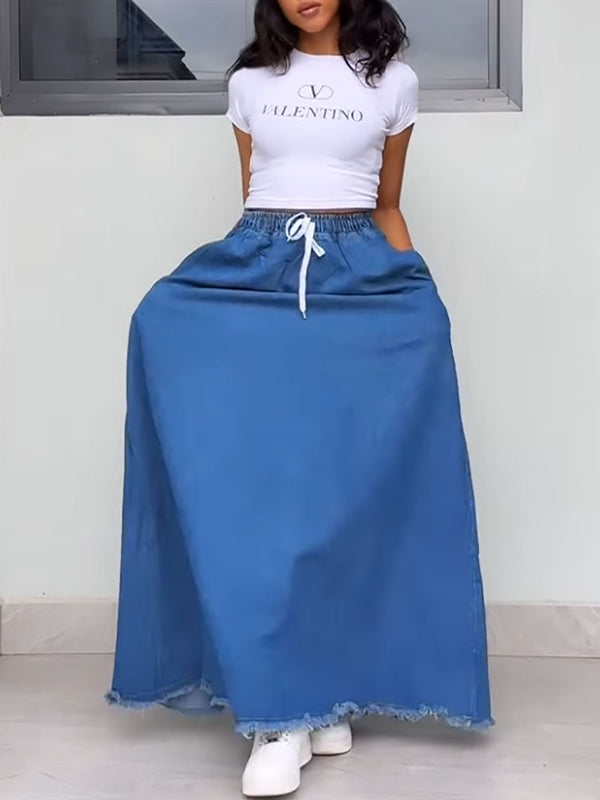 Denim Full Skirt