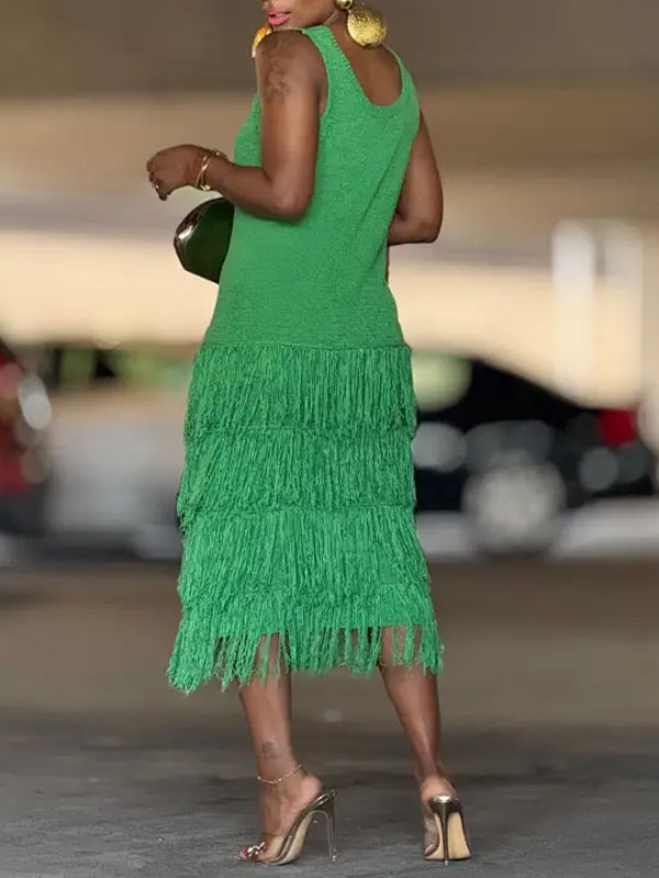 Knit Fringe Dress