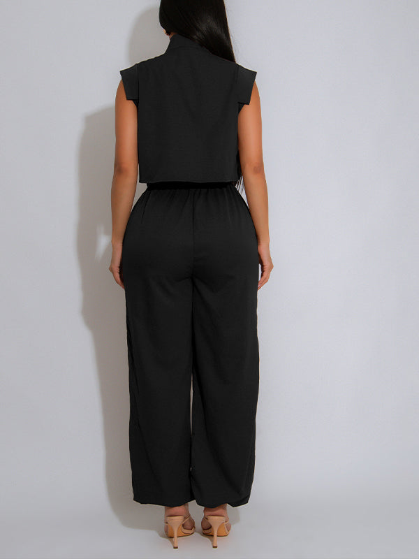 Sleeveless Belted Cargo Jumpsuit