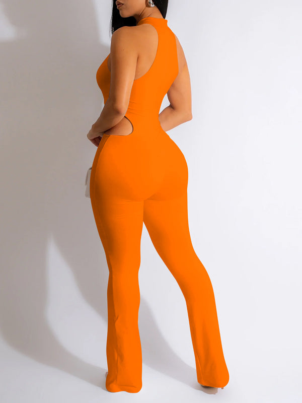 Morchique Solid Cutout Sleeveless Jumpsuit