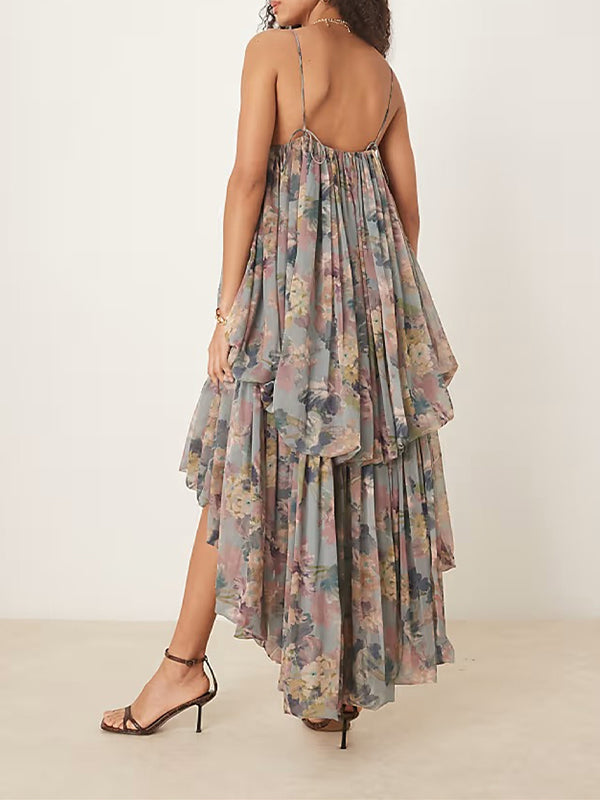Printed High-Low Cami Dress