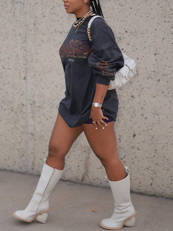 Printed Pullover Sweatshirt