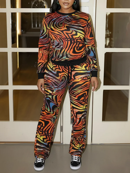 Printed Sweatshirt & Pants Set
