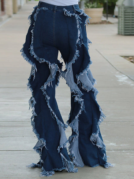 Ruffle Combo Jeans