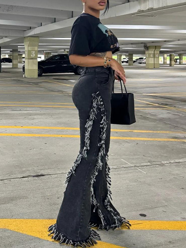 Fringe Flare Jeans