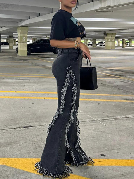 Fringe Flare Jeans