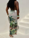 Printed Bikini & Sheer Skirt Set