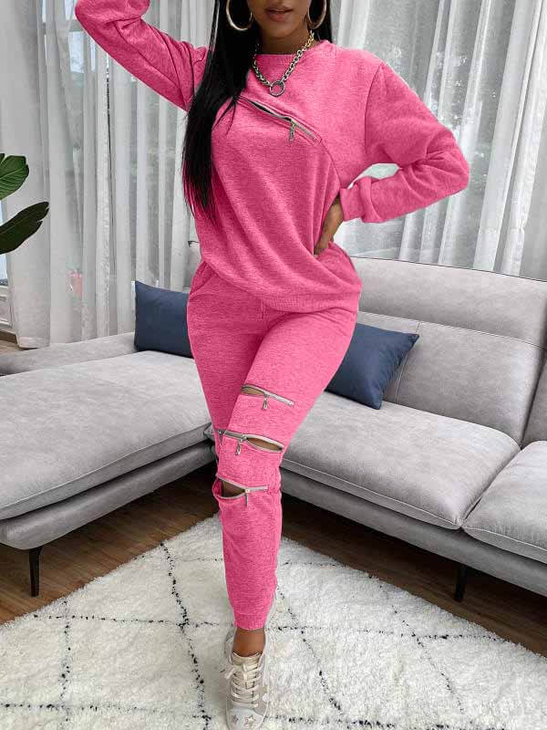Morchique Zip Sweatshirt & Jogger Pants Set