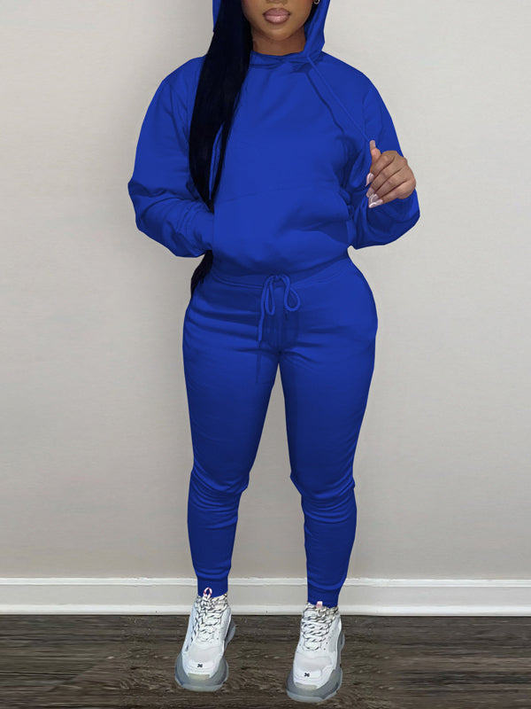 Morchique Solid Hoodie & Pants Set