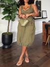 Sleeveless Cutout Cargo Dress