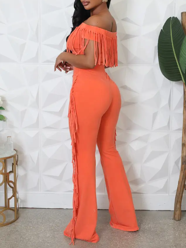 Solid Fringed Jumpsuit