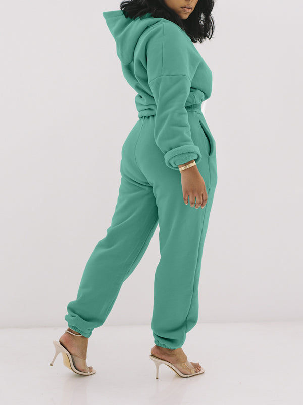 Morchique Solid Hoodie & Pants Set