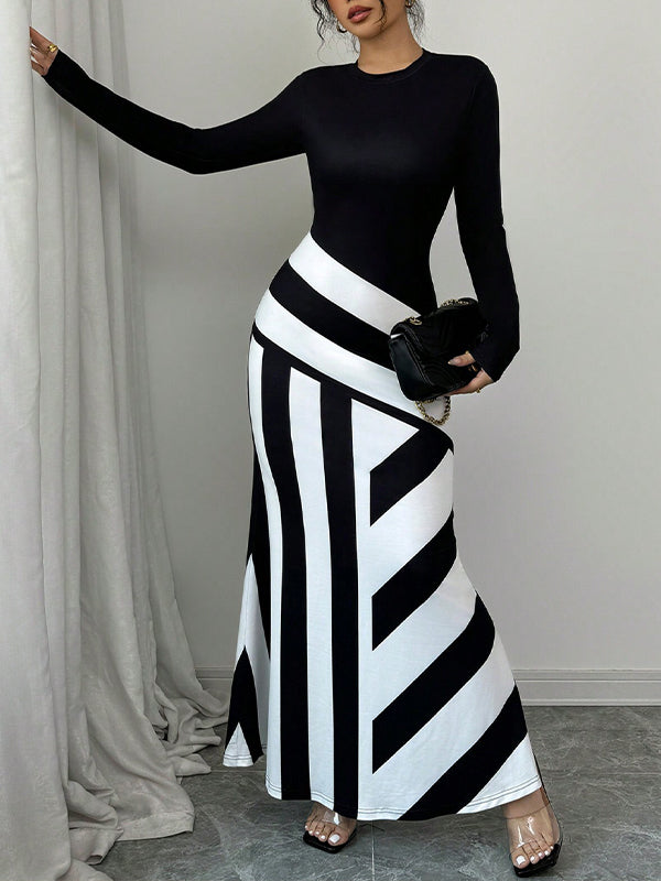 Two-Tone Maxi Dress