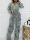 Denim Jacket & Cargo Jeans Set