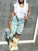 Cargo Denim Bermuda Shorts