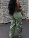 Morchique Strapless Button-Front Cargo Jumpsuit