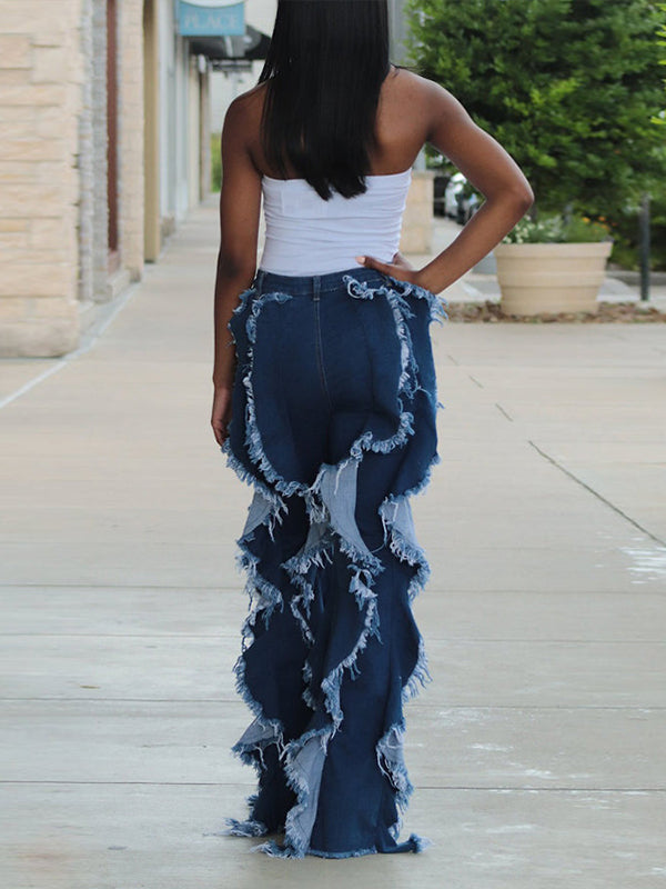Ruffle Combo Jeans