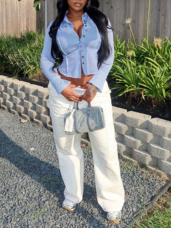 Stripe Button-Front Shirt