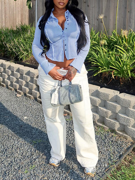 Stripe Button-Front Shirt