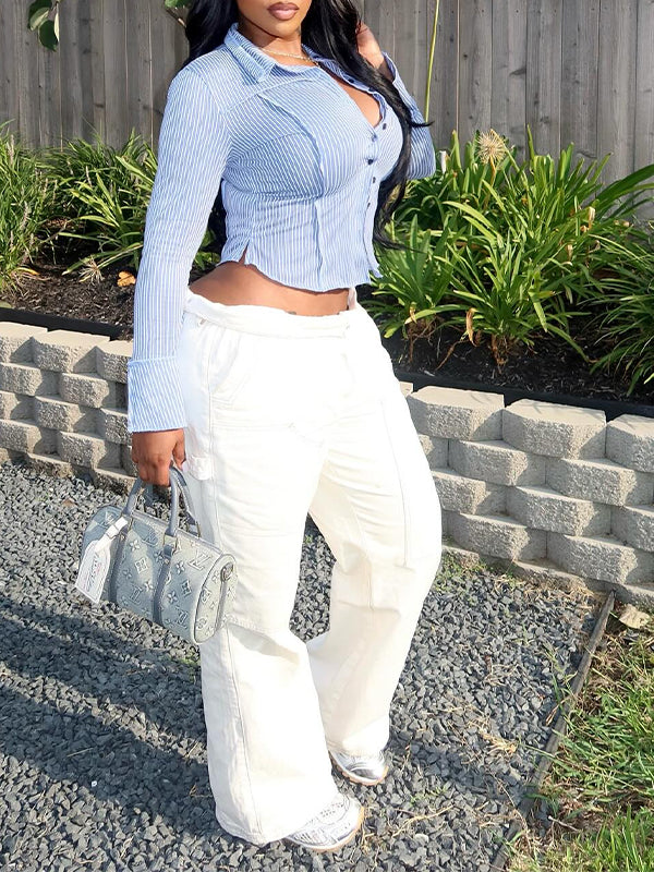 Stripe Button-Front Shirt