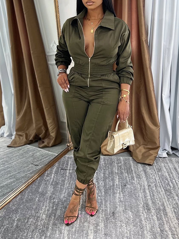 Morchique Zip-Front Cargo Jumpsuit