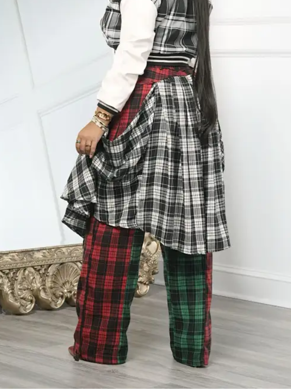 Layers Plaid Pants