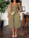 Sleeveless Cutout Cargo Dress