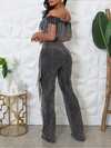 Solid Fringed Jumpsuit