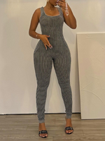 Stripe Lace-Up jumpsuit